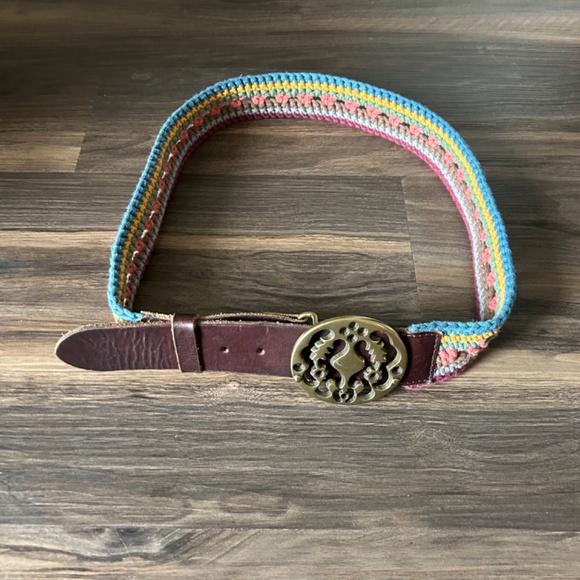 Lucky Brand crochet and leather belt - Picture 4 of 11